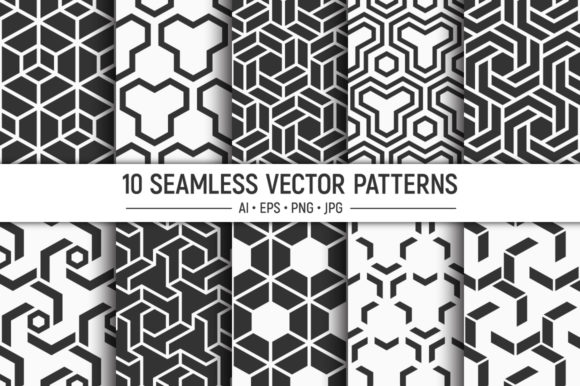 10 Seamless Geometric Vector Patterns