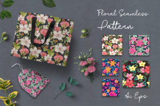 5 Set Floral Seamless and Digital File Bundle for Cutting Machines