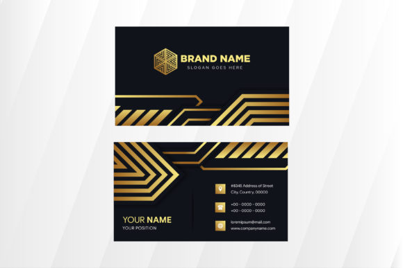 Black Gold Geometric Business Card