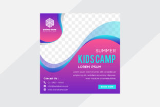 Blue Purple Gradient Color Square Banner for Creative Design Projects