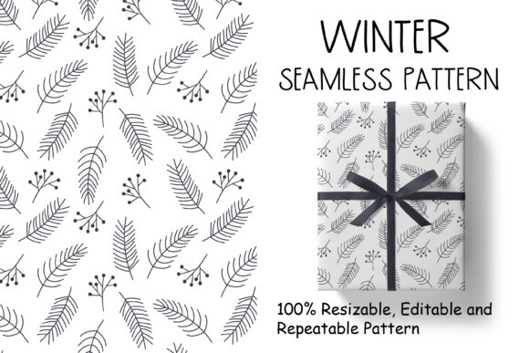 Christmas Pattern with Pine Branches