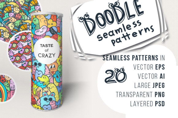 Cute Doodle Patterns and Colorings