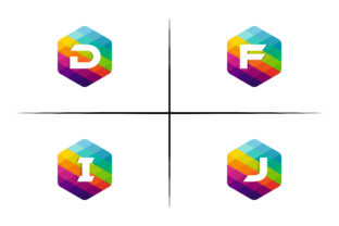 Dfij Hexagon Mosaic Logo for Modern Branding and Design