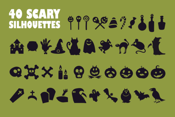 Halloween Silhouettes Set: A Versatile Resource for Creative Projects