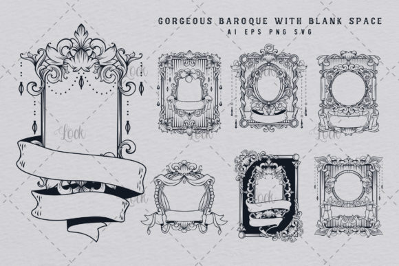 Ornament Baroque with Blank Space: A Versatile Design Resource for Creatives