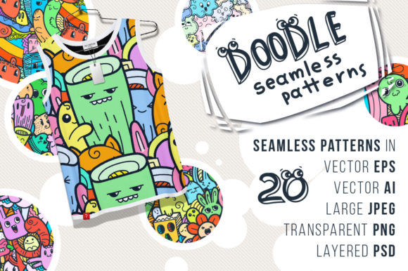 Set of Doodle Patterns and Colorings: Creative Solutions for Artists and Designers