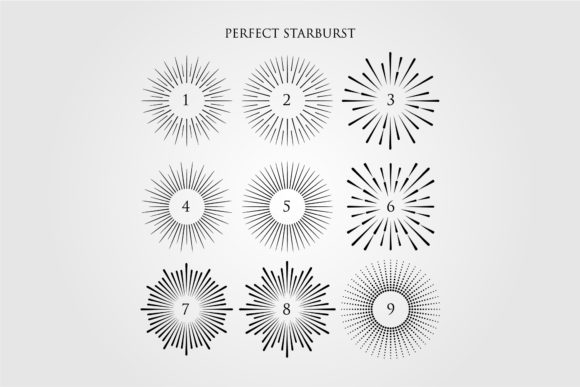 Set of Light Rays, Sunburst Vector Design