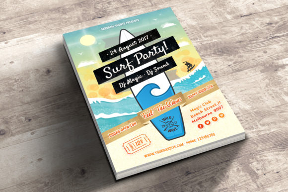 Surf Party Flyer: A Dynamic Design for Beach and Summer Events