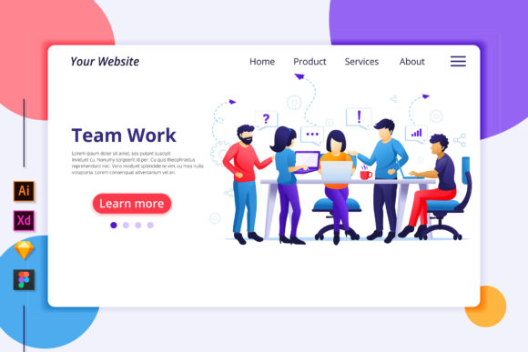 Teamwork Landing Page Illustration: Enhancing Digital Communication with Modern Design