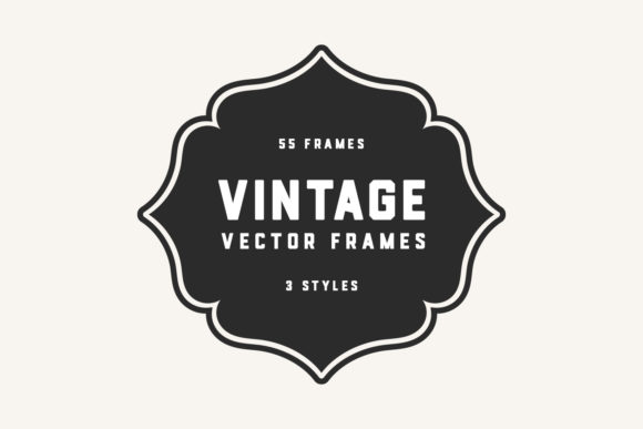 Vintage Outline Badges Retro Frames
