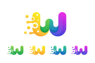 W Letter Colorful Fluid Gradient Logo